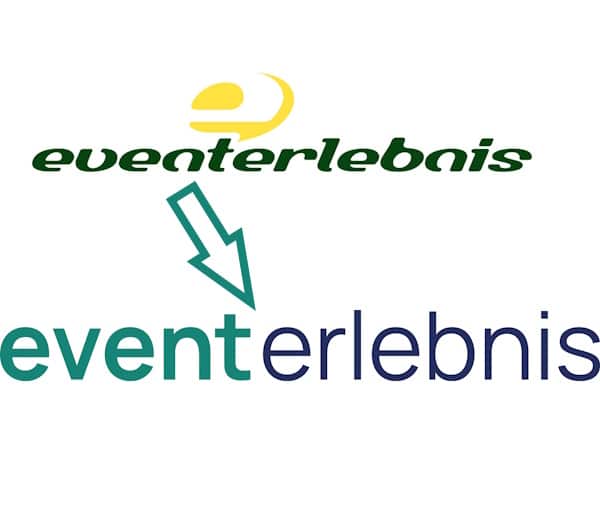 Logo of "eventerlebnis" with arrow and sun symbol.